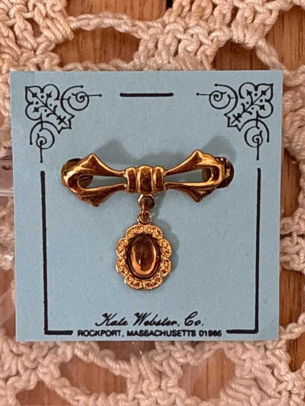 New Vintage Jewelry for Dolls by Kate Webster, Doll Brooch, 1990’s